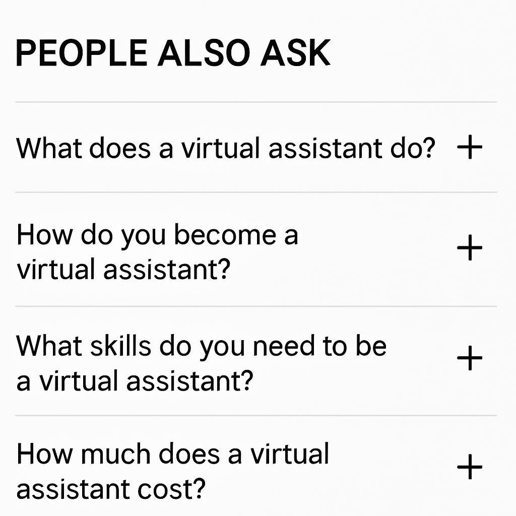 People Also Ask - Virtual Assistant Questions