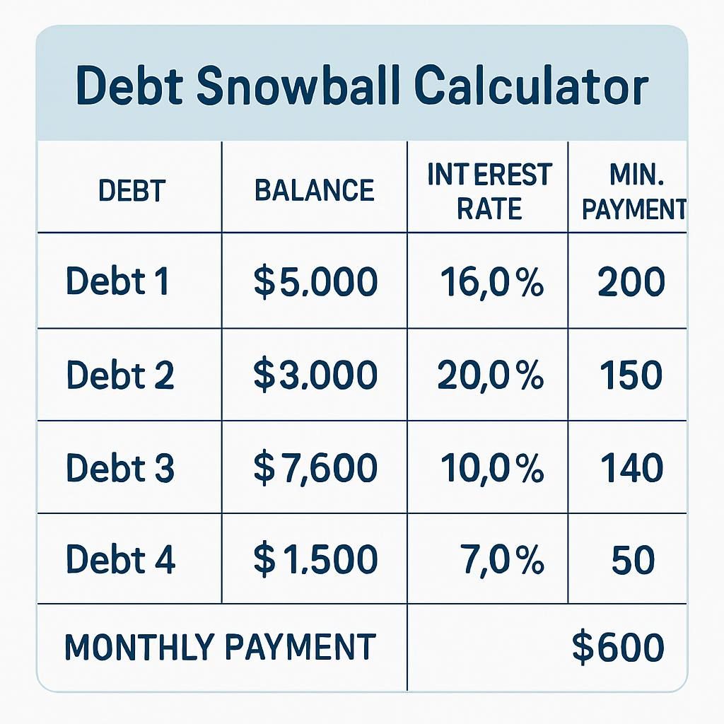 Debt Snowball Calculator 